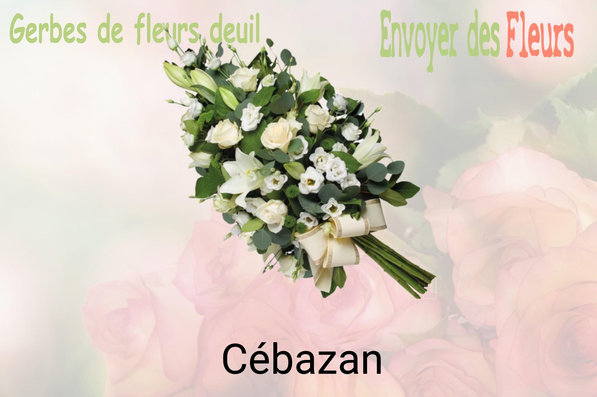 Gerbe de fleurs de deuil livrée à Cébazan